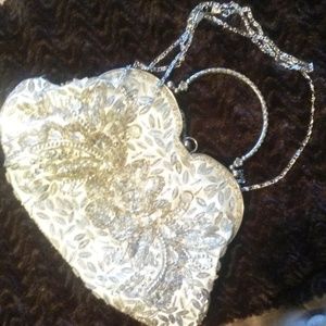Sliver Beaded Sequin Retro Clutch Purse